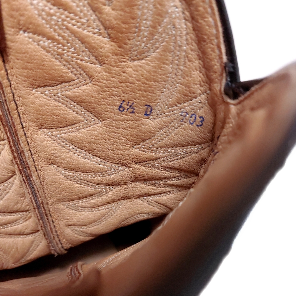 Palomino 2 Tone Brown Leather Mens 6.5D Western Boots EUC - Picture 8 of 12